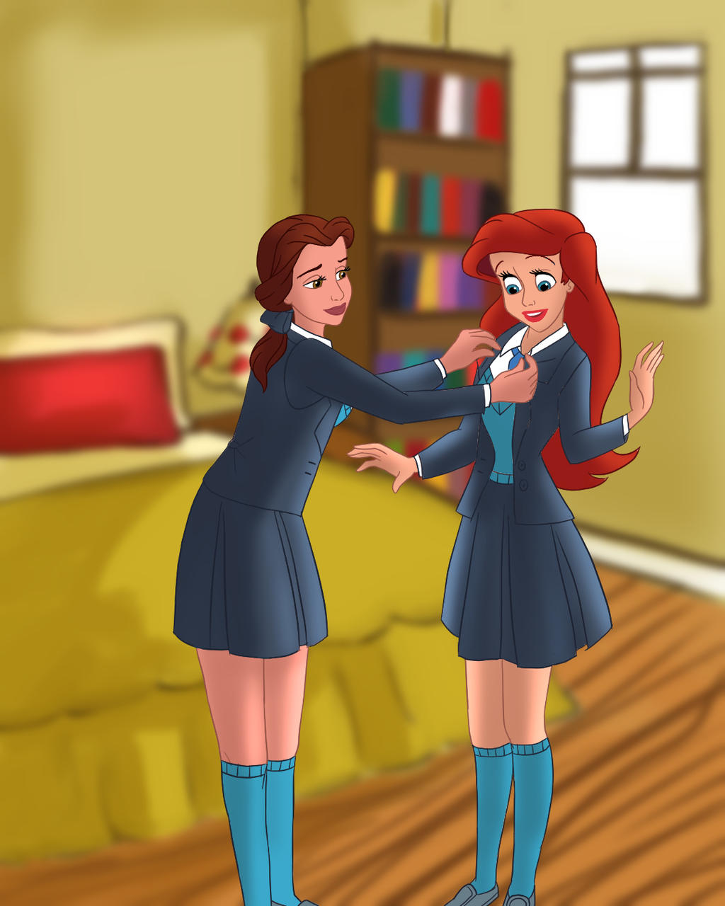COMMISSION Belle and Ariel by ArterribleKumi on DeviantArt