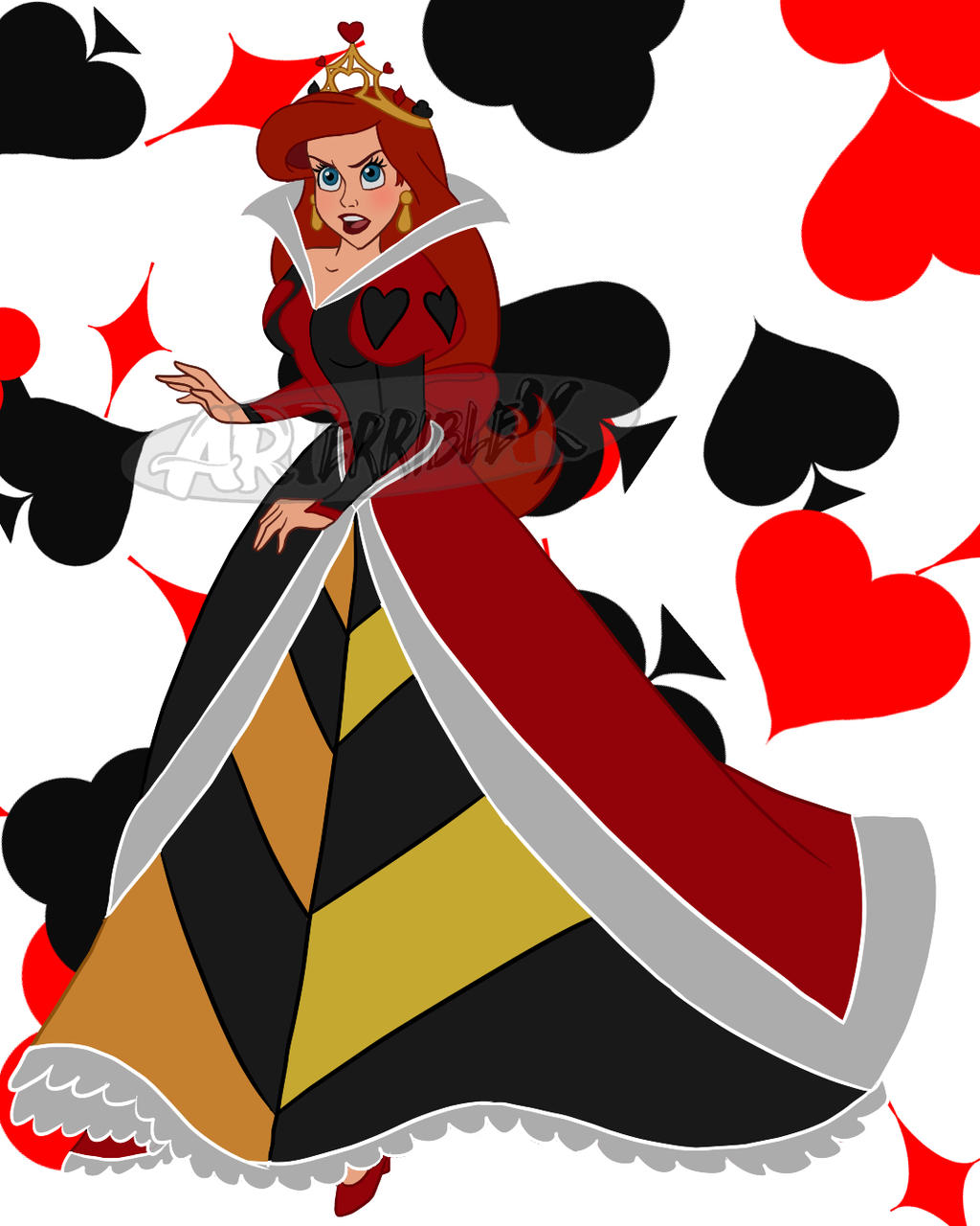 COMMISSION Queen of Hearts Ariel by ArterribleKumi on DeviantArt