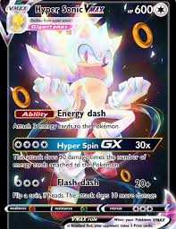 sonic pokemon cards gx Sonic the Hedgehog Pokemon Custom Card Holographic