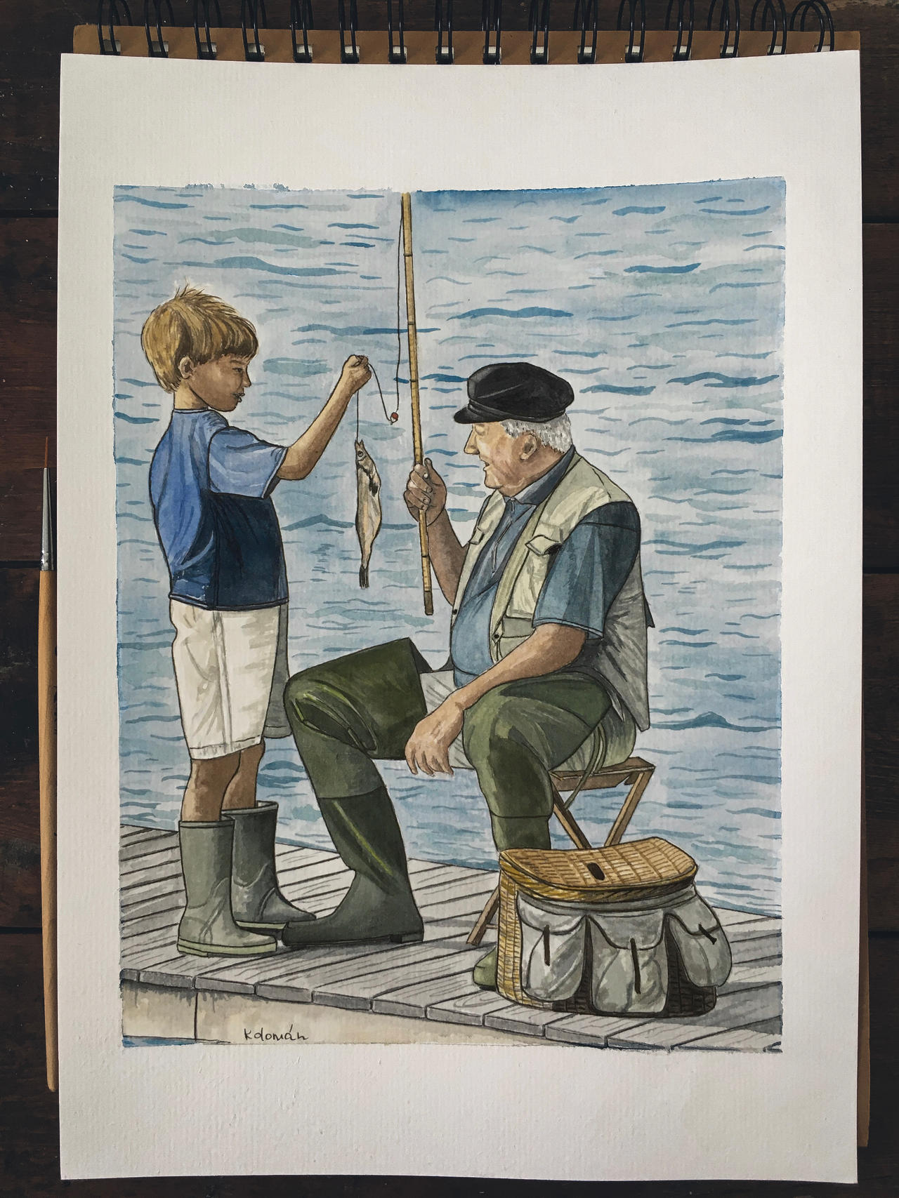 Fishing with grandpa by katelok on DeviantArt