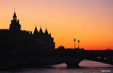 River Seine on Sunset