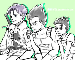 Father and Teacher - Trunks, Vegeta and Cabba