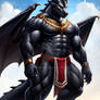 (Sold) Muscular male black dragon