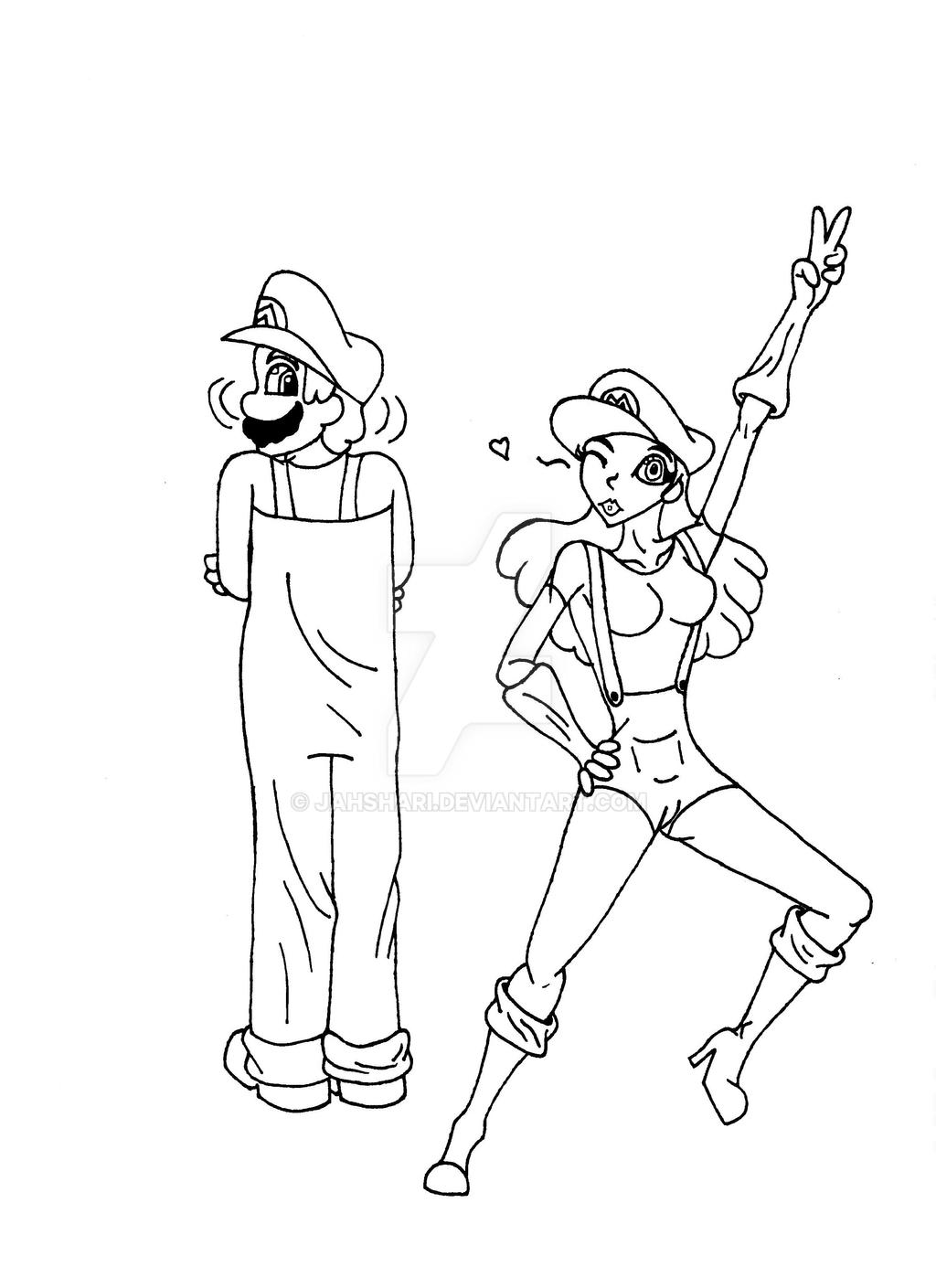 Supper Mario+ Maria by Jahshari on DeviantArt
