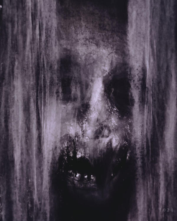 Something behind old curtains