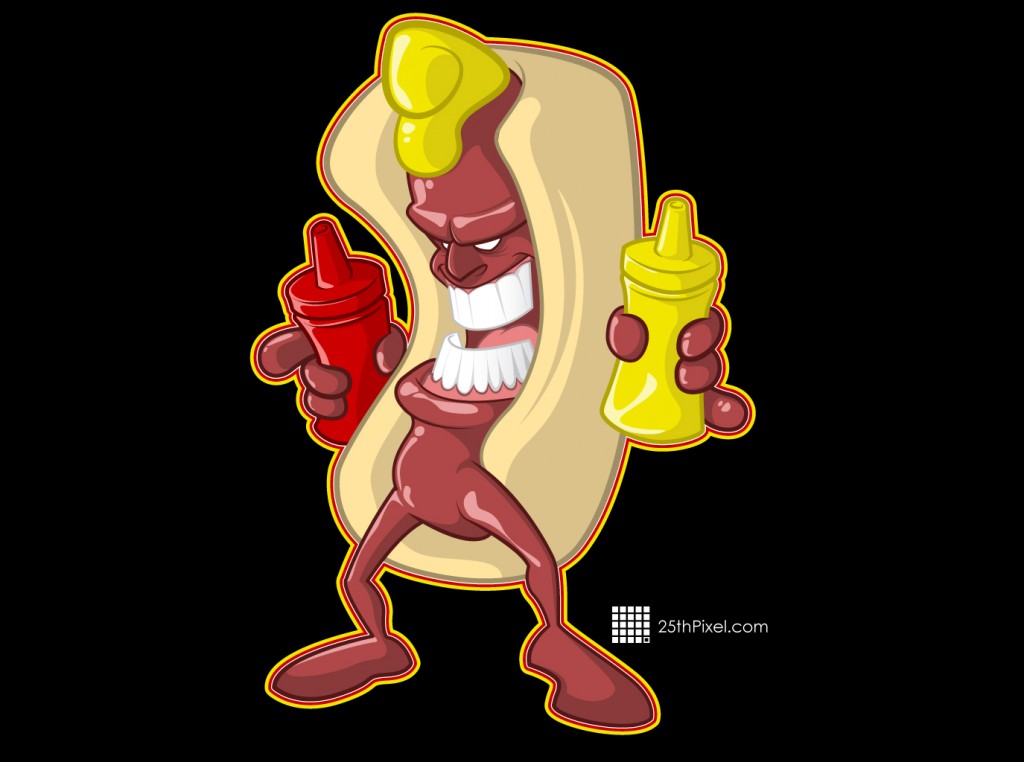 Hot Dog Character Illustration