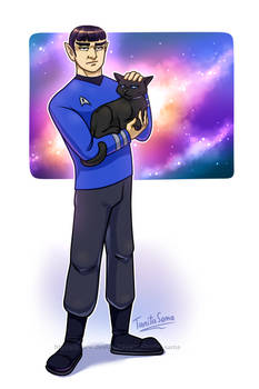 Star Trek - Spock with a cat COMMISSION