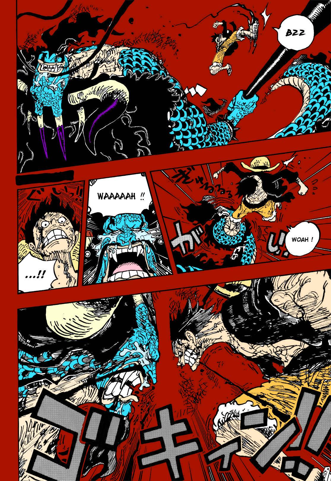 Borja on X: One Piece #1046 colored Gear 5 Luffy Vs Kaido #onepiece  #colored #luffy #gear #gearfive #nika #hitohitonomi #sungod #kaido #dragon   / X