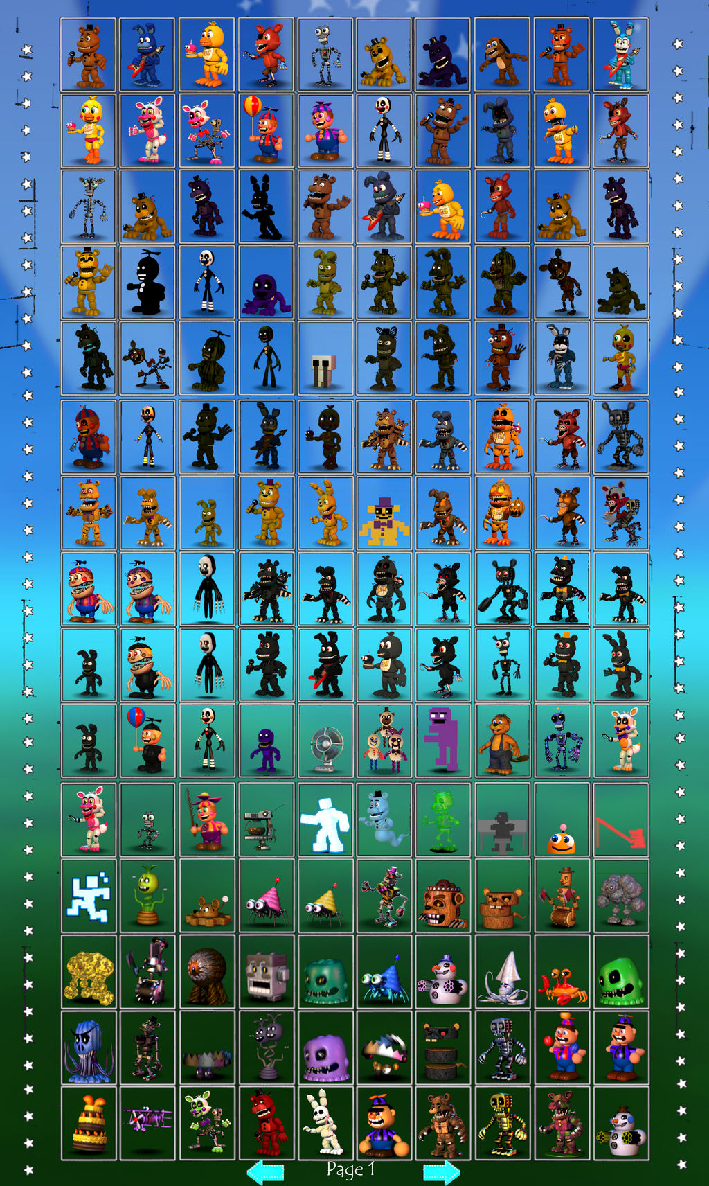 FNAF World: The Ultimate Adventure Roster Page 1 by thegreatwaluigi647 on  DeviantArt