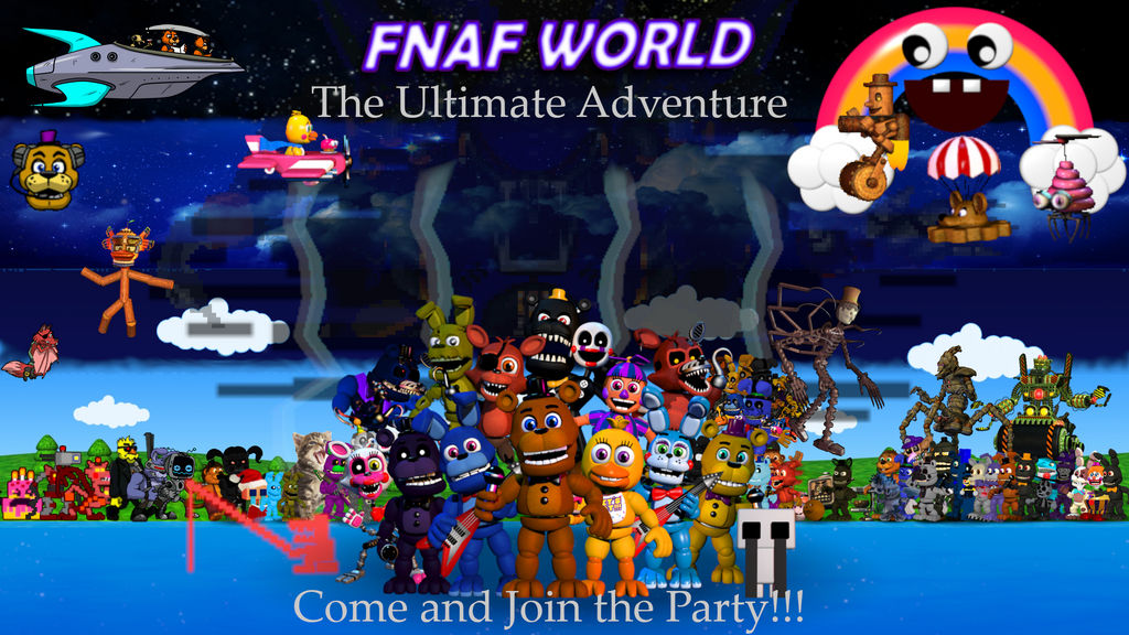 FNAF World: The Ultimate Adventure Roster Page 1 by thegreatwaluigi647 on  DeviantArt
