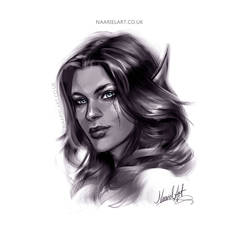 Commissioned sketch of my OC Iris. By Naariel!