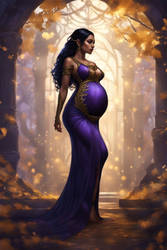 Beautiful pregnant female elf.