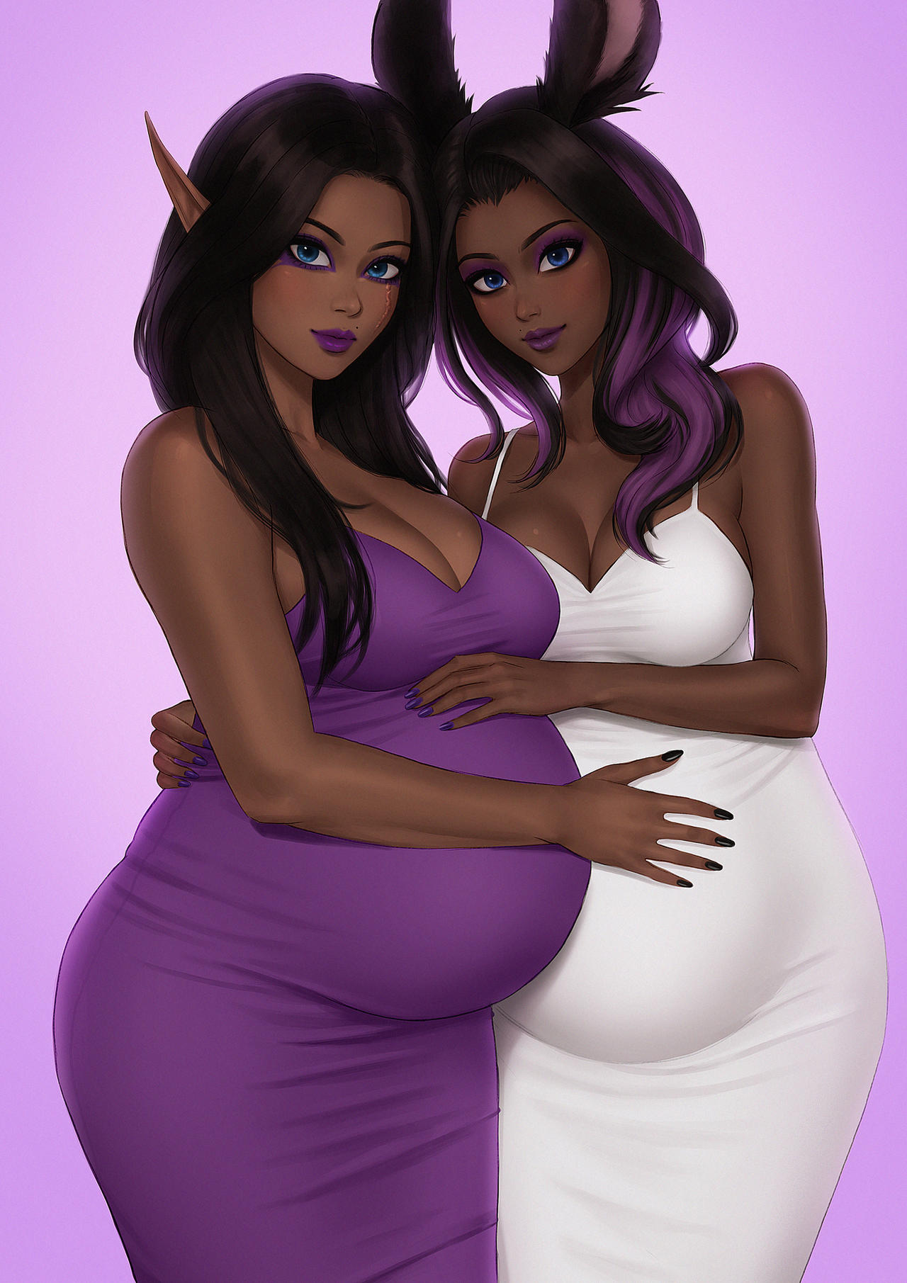 Commissioned art of my 2 OCs. By umigraphics!