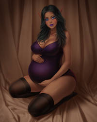 Reworked comm of pregnant Iris. By umigraphics!