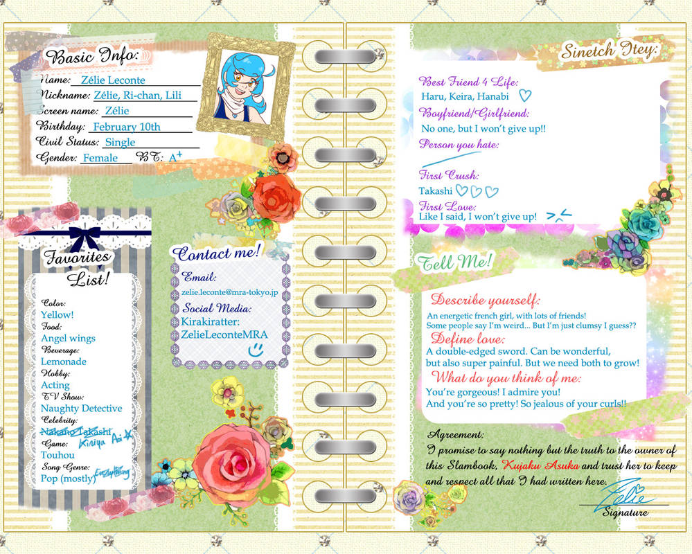 MRA: Asuka's slambook - Zelie's entry by ValKrayon on DeviantArt