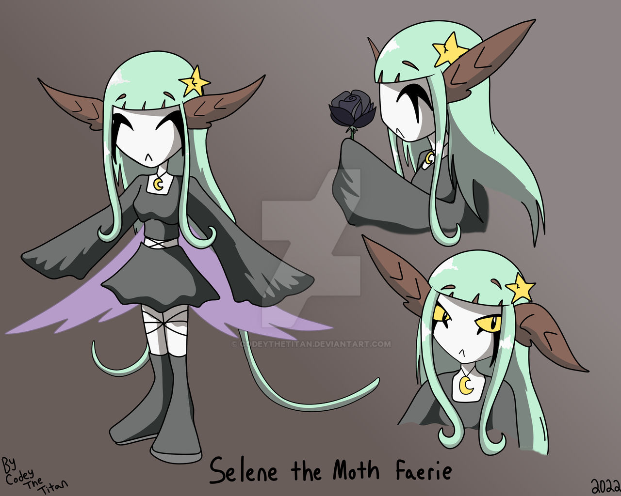 Selene the Moth Faerie (OC) Concept Art