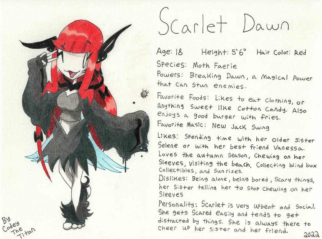 Scarlet the Moth Faerie's (Scarlet Dawn's) Bio