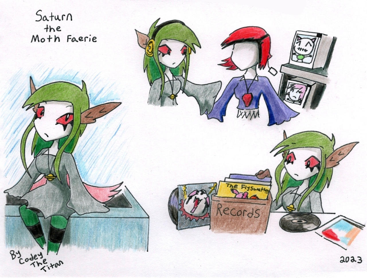 Saturn the Moth Faerie OC (Illustrations)