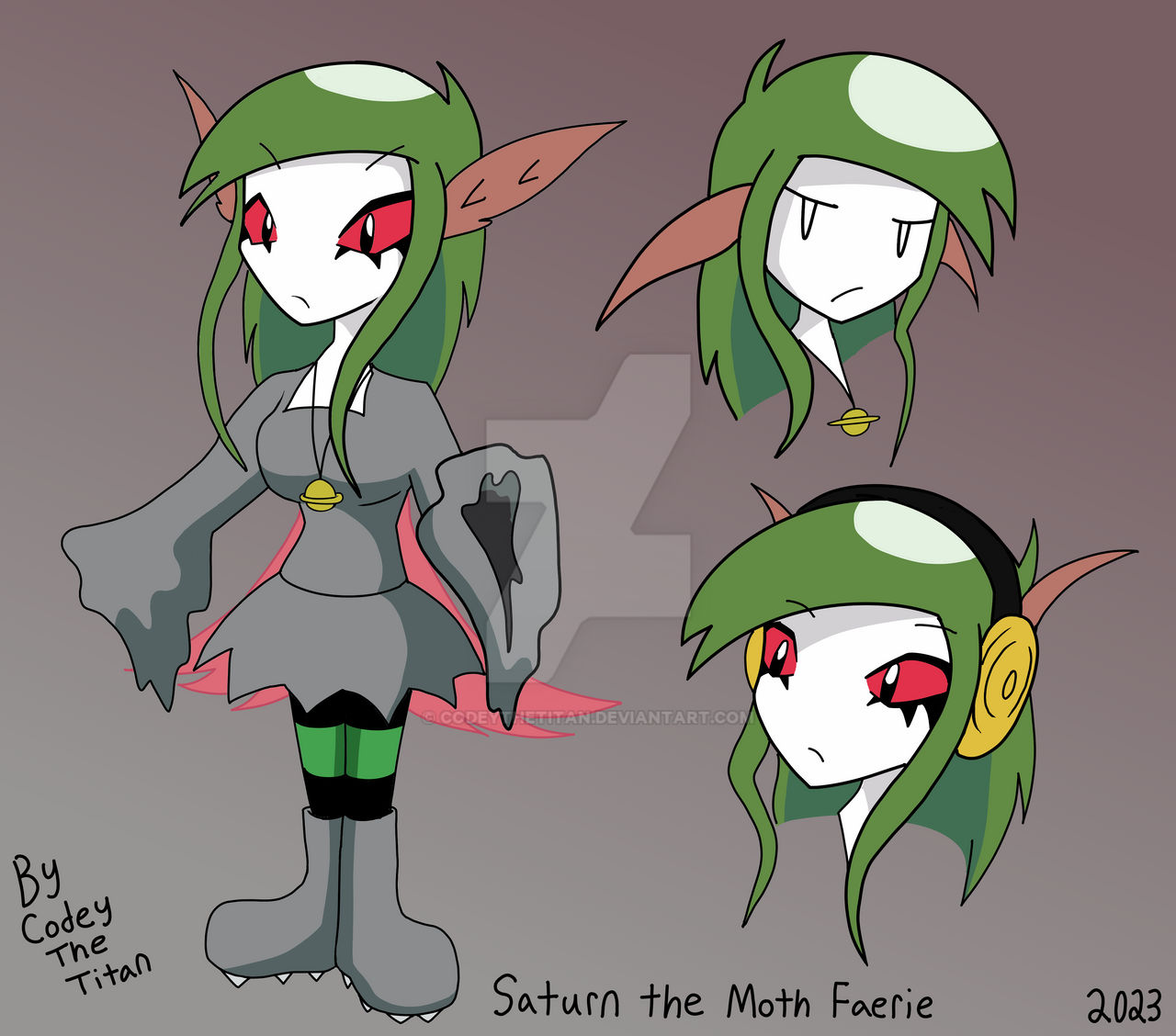 Saturn the Moth Faerie (OC) Concept Art Digital