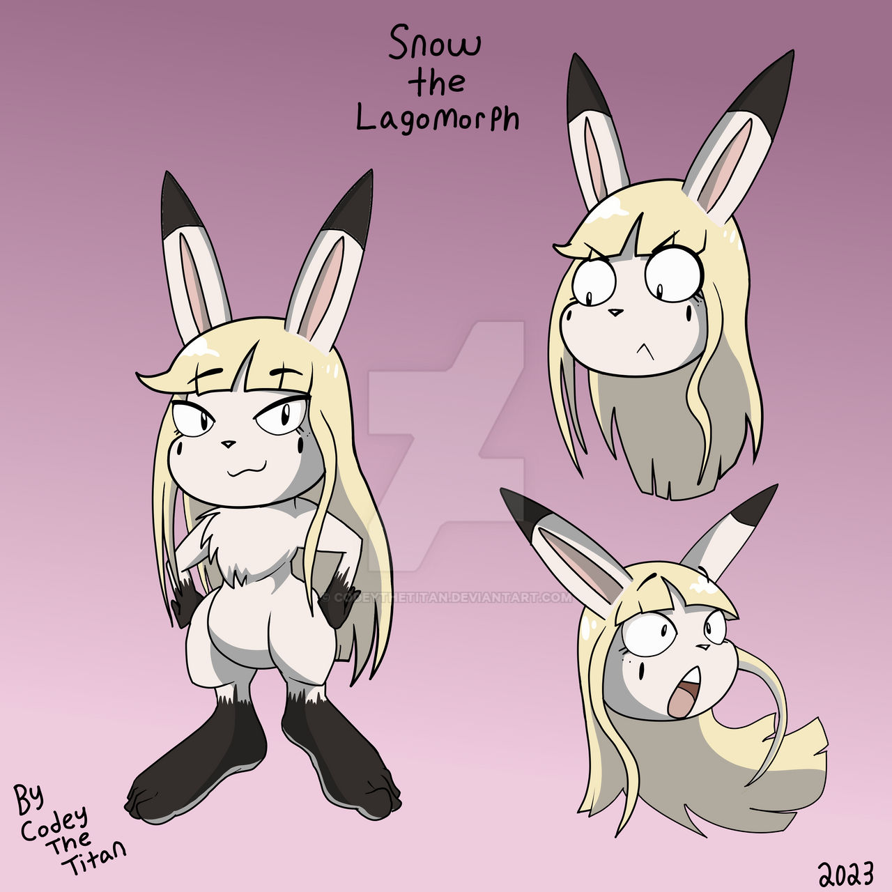 Snow the Lagomorph (OC) Concept Art Digital Ver