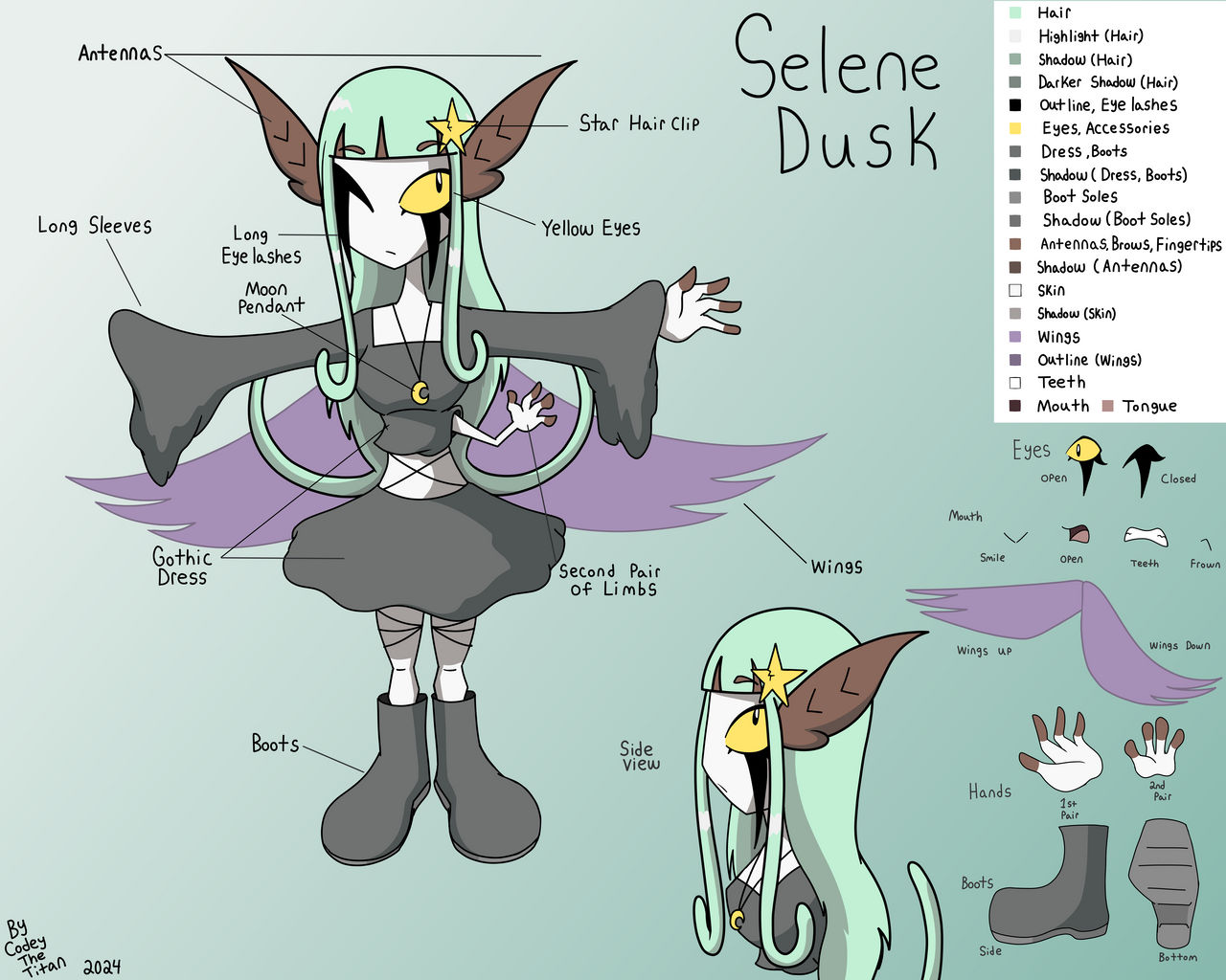 Selene Dusk (OC) Reference Sheet