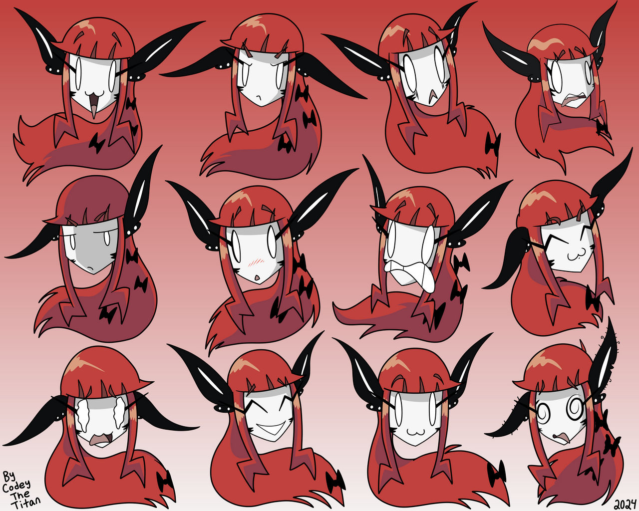 Scarlet the Moth Faerie OC (Expressions)