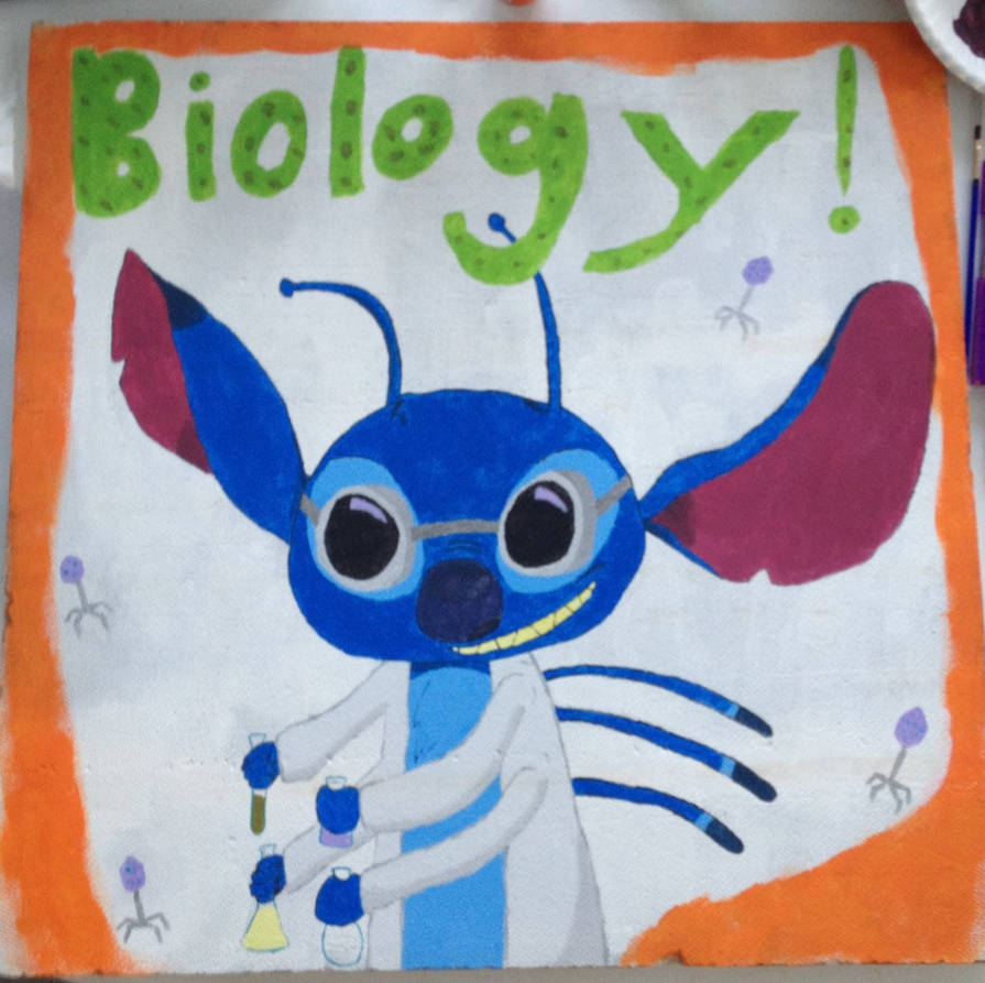 Stitch Lab Assistant Tile Painting: Stitch Doing Science by Qille on DeviantArt