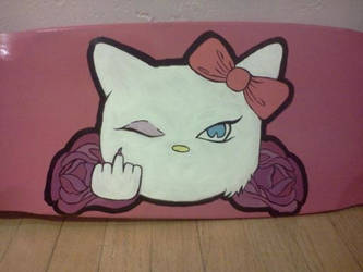 commission: hello kitty skateboard deck