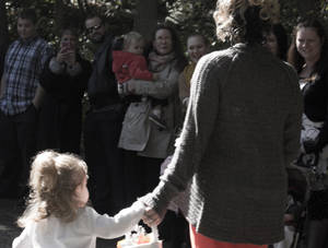 Flowergirl with Mommy,