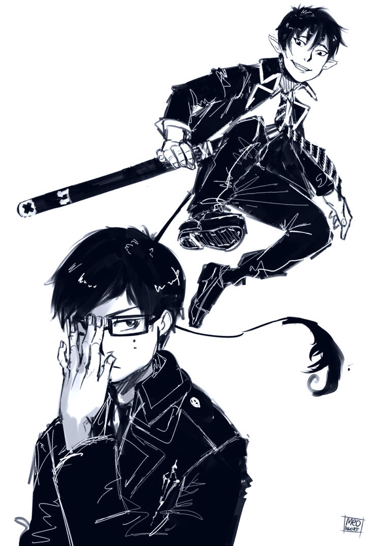 Ao2 Drawings ao no exorcist sketches by meodwarf on DeviantArt