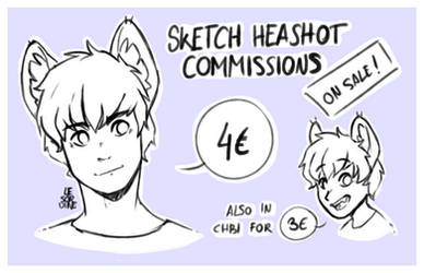 Urgent Commissions! Sketch headshots sales! [OPEN] by LeSardine