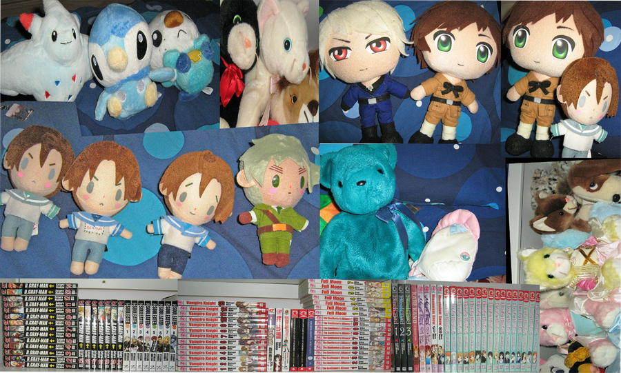 Manga and Plushies :3