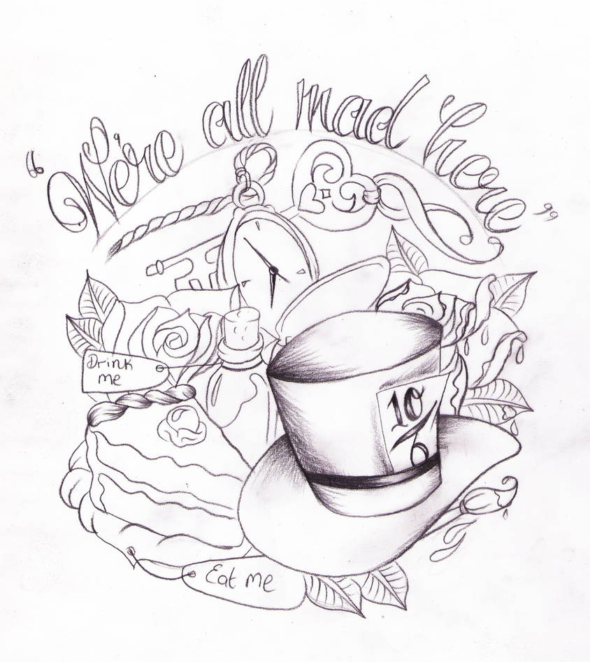 Alice in wonderland tat sketch by NevermoreInk on DeviantArt
