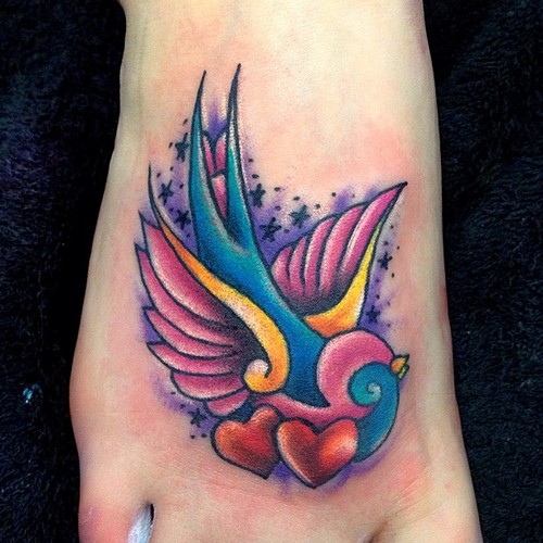 swallow foot tattoo