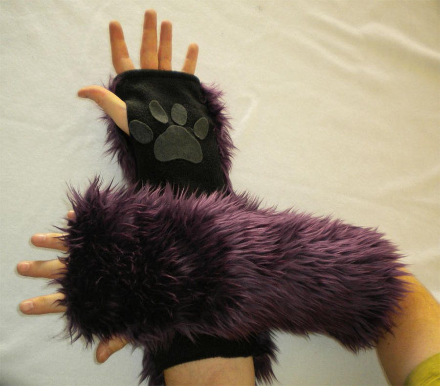 Dark Purple Kitty Arm Warmers