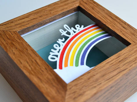 Over the rainbow miniature paper cut