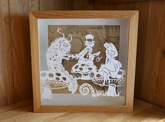 Alice in wonderland tea party original papercut