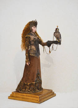 Warrior Princess with Hooded Peregrine Falcon