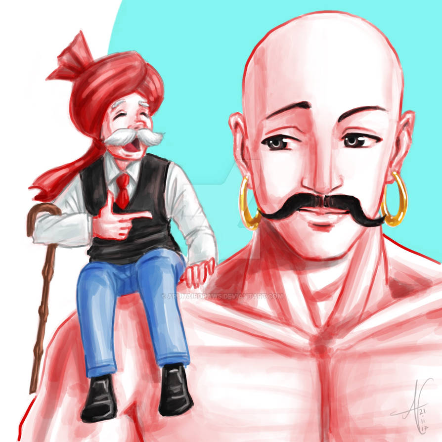 Chachu Rabu Digital Fan Art: Chacha Chaudhary and Sabu by arunairdraws on DeviantArt