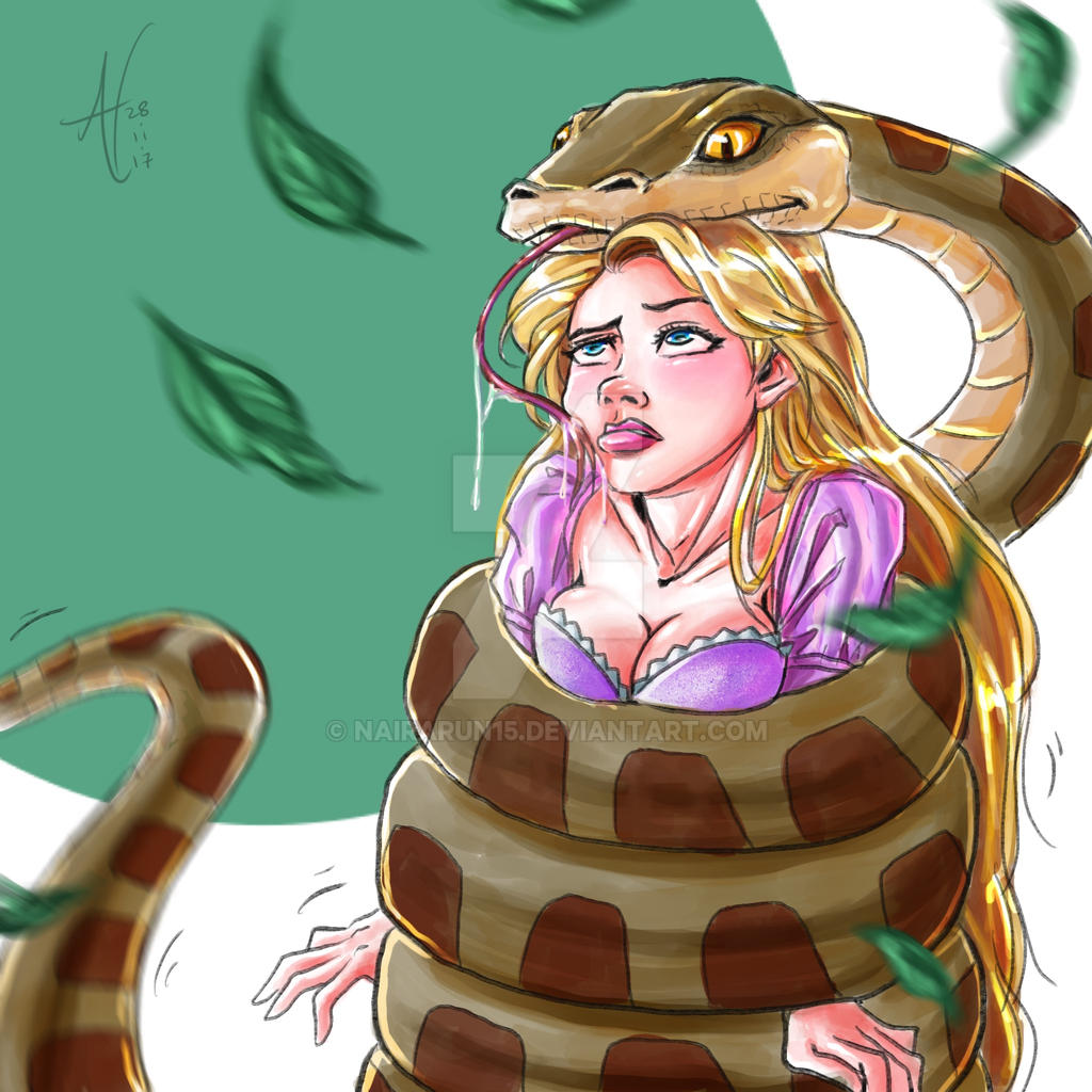 Digital Fan Art Request Rapunzel And Kaa By Nairarun15 On 