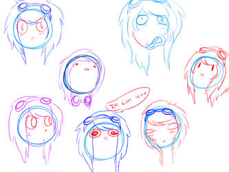 Anemone head sketches