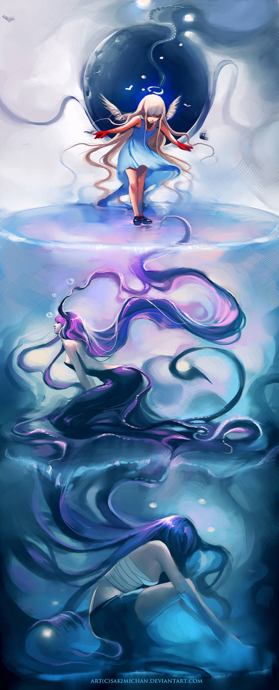 Angels Demons Human by sakimichan