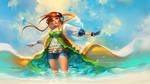 Beach Breeze by sakimichan