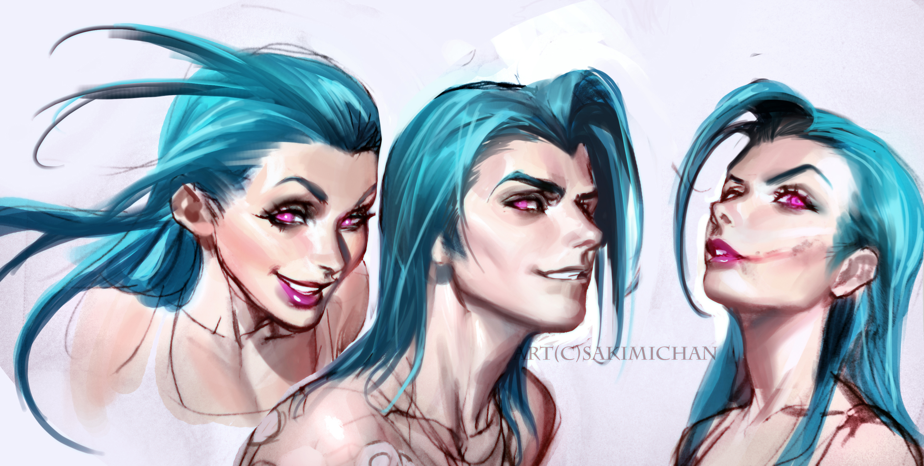 Jinx Sketches by sakimichan on DeviantArt