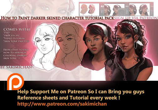 How to paint dark skin characters tutorial pack