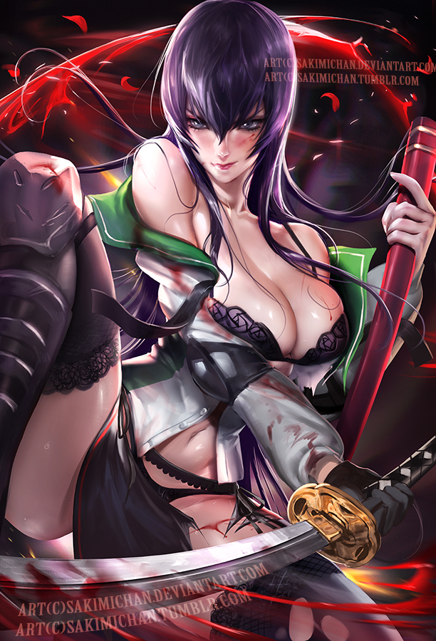 Saeko Busujima .NSFW optional. by sakimichan