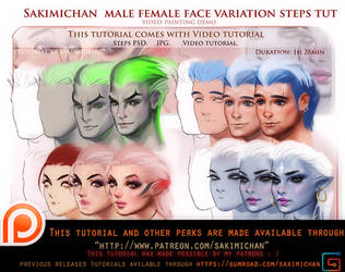 Female Male face variation video tutorial pack