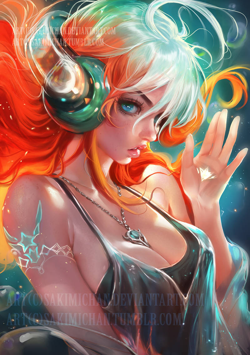 Headphone girl reborn by sakimichan