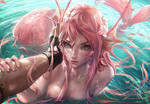 mermaid series .:sakura siren:. by sakimichan
