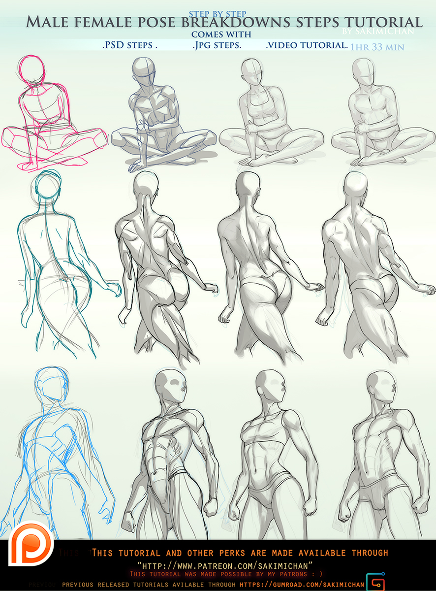 male/female pose breakdown tutorial pck.promo.